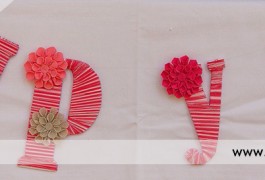 detalle de decoración de letras hechas a mano para boda